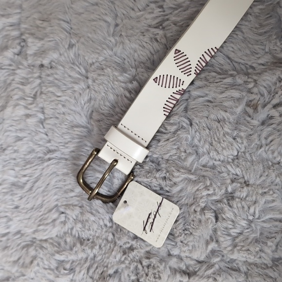 Free People Swift Haze Belt Color White with Purple Embroidery - Picture 2 of 5